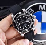 Rolex Submariner Clone Ss Black Dial Rubber Strap Watch Buy Replica